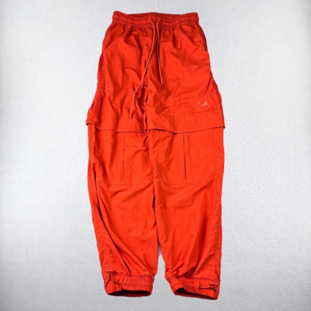 Adidas Stella McCartney Pants Women Medium Orange Cargo Joggers Track Pants